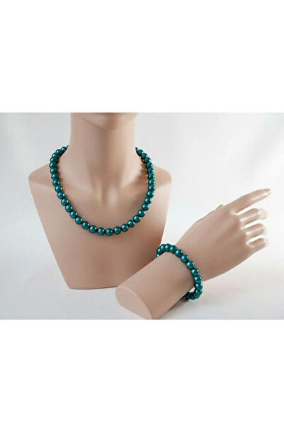 Shiklik 2-Piece Women's Beaded Model Elegant Shiny Jewelry Set Necklace Bracelet