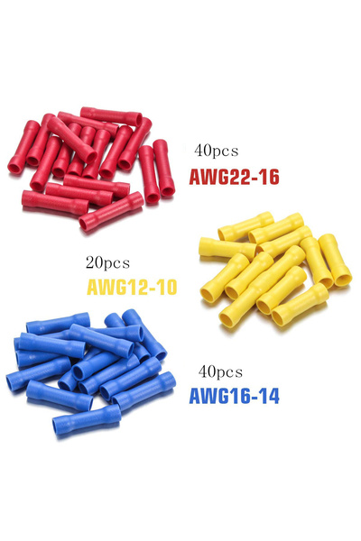 Choice mix 100pcs 100PCS red/blue/Yellow Butt Connectors Crimp 12-10/ 22-16 A...