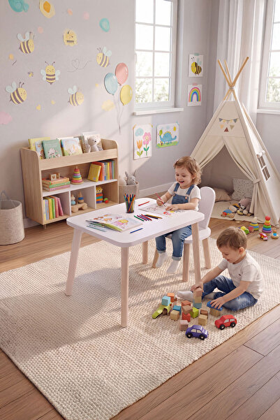 Bee Smart Oyun Masası-aktivite Masası-çalışma Masası-etkinlik Masası 1 Sandal...