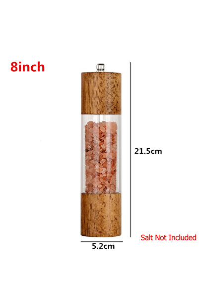Choice 8 inch LMETJMA Premium Acrylic Salt and Pepper Grinder Set Manual Salt...