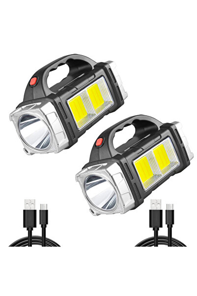 Heinast Fixed focus 2cob small 2pcs New Upgrade Rechargeable High Power Solar...