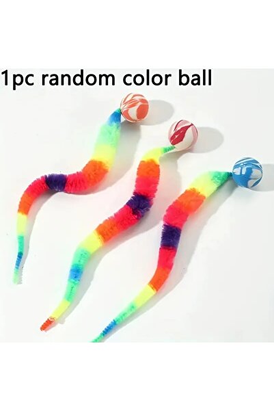 Choice Multicolor Geometric Worm Cat Toy: No-Battery Stick for Play & Chase |...
