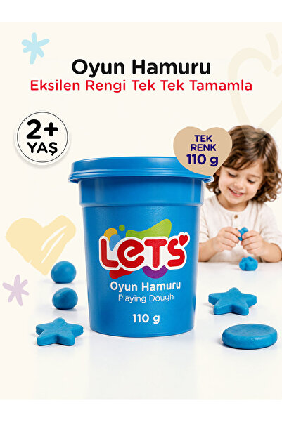 Lets Oyun Hamuru Mavi Tekli 110g