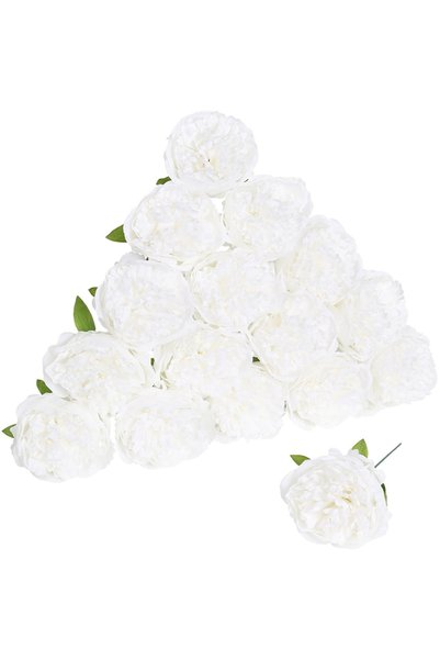 Choice 10Pcs White 3/5/10Pcs 20cm Peony Artificial Flowers Heads With Stem fo...