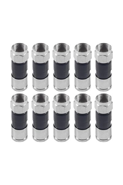 Choice 10pcs black 10pcs RG6 Compression Connectors RG6 F Type Connector Coax...