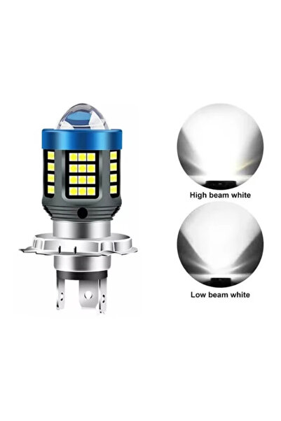 Ruan Bec LED H4 MOTO cu două faze 3030 cu 61 LED-uri SMD, temperatură 6000K, putere 160W, 15000 lm