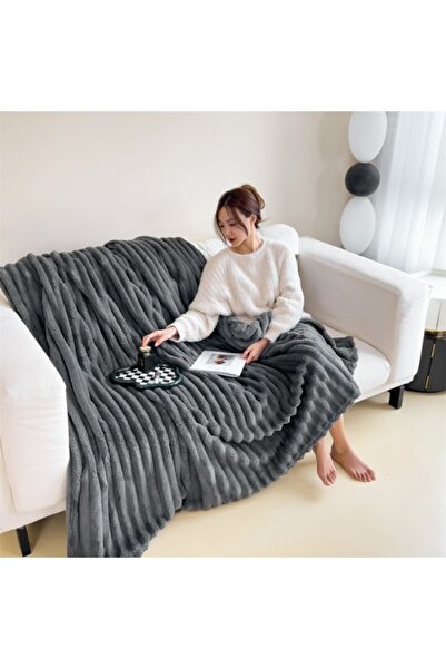 Choice4 180x200cm 1pcs dark gray 2025 autumn and winter new solid color imita...