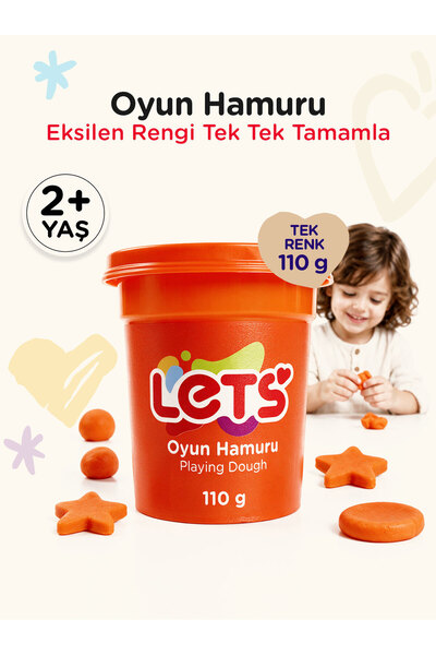 Lets Oyun Hamuru Turuncu Tekli 110g