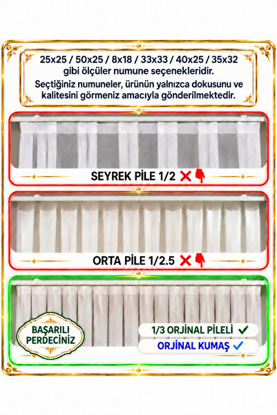 FİENS Ttimms Bambu Şantuklu Gramajlı Ütü İstemez 1/3 Kat Sık Pileli Sade Tül Perde