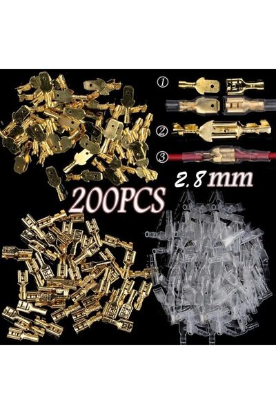 Choice 2.8mm 200PCS 2.8/4.8/6.3mm Female/Male Spade Terminals Wire Connectors...