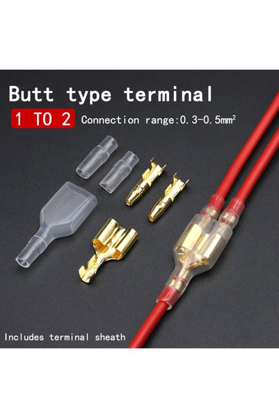 Choice 1 TO 2 -20set 200PCS/120PCS 50 Set 3.5mm Male Female Motorcycle Bullet...