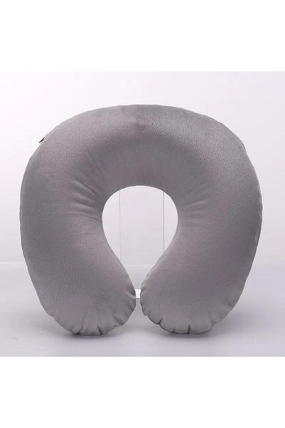 Choice Gray 1PC U-shaped Travel Pillow Portable Inflatable Neck Cervical Spin...