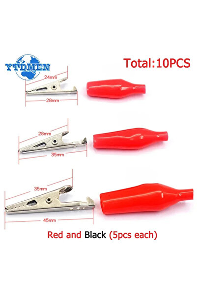 Choice 35x45mm 10PCS Alligator Clips Kit Insulation Metal Crocodile Clip 24*2...