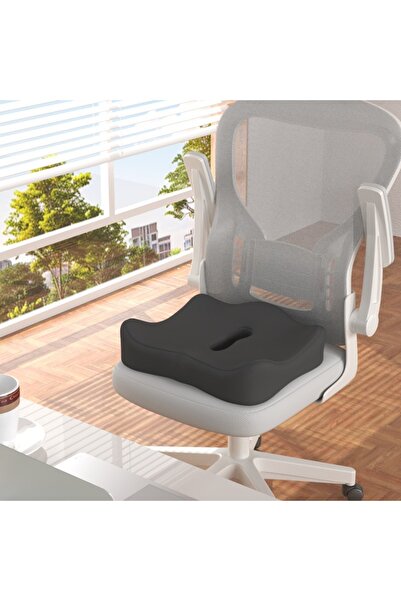 Choice4 43x34cm black ​​【Ergonomic Office Seat Cushion】3-Zone Memory Foam Lum...