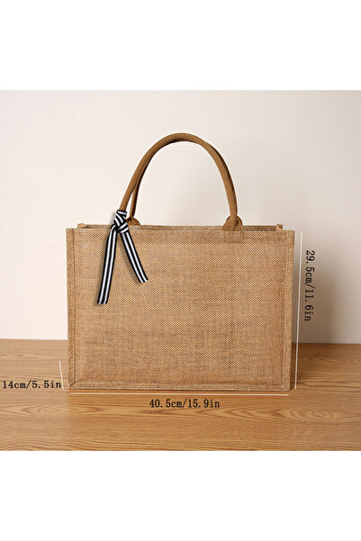 Choice7 114SD hengda Women's jute tote bag large capacity shopping bag travel...