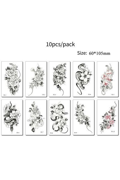 Choice4 Set-525 10pcs Dragon Scorpion Snake Temporary Tattoo Stickers Waterpr...