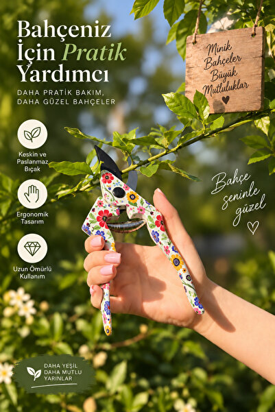 netasera Canlı Çiçekli Budama Makası, Bahçe Çiçek Gül Budama , Bahçe El Aletl...