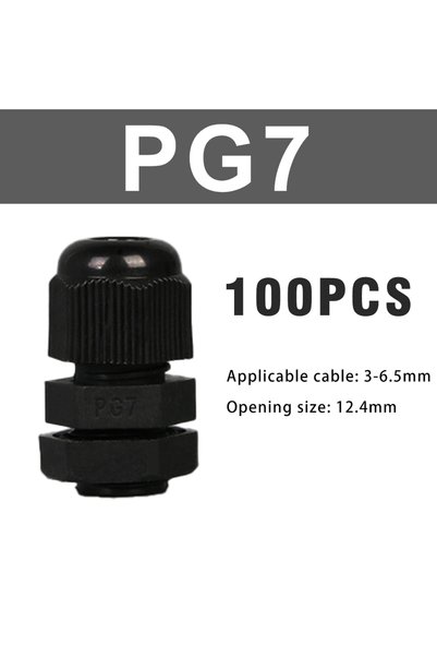 Choice5 Black PG7 100PCS PG7 PG9 PG11 PG13.5 Waterproof Cable Gland Nylon Whi...