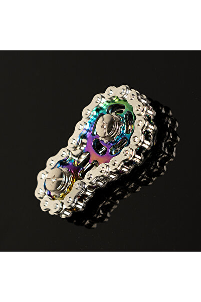 Choice iridescent Bicycle Chain Finger Spinner, Silent CNC Machined Stainless...
