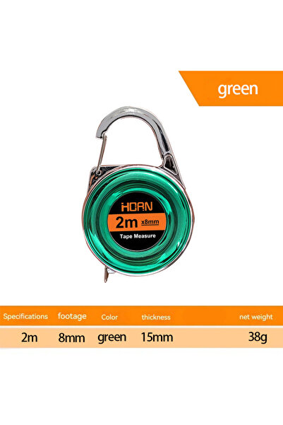 Choice3 Green-1PC 2m 1pc Mini Keychain Tape Measure 2m Steel Tape Measure Del...