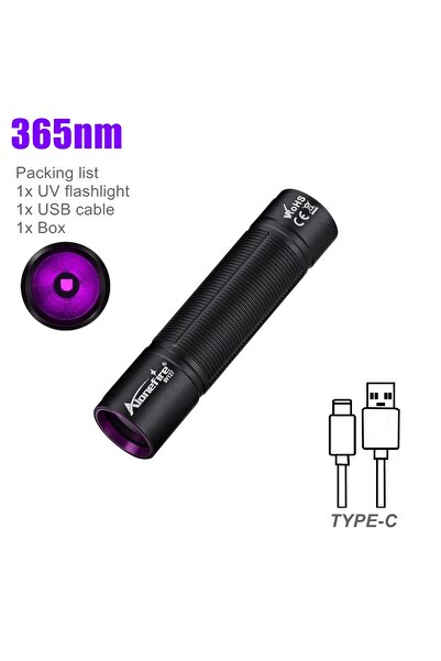 Choice SV127-365nm-Black Mini 365nm/395nm Blacklight High Bright UV Flashligh...