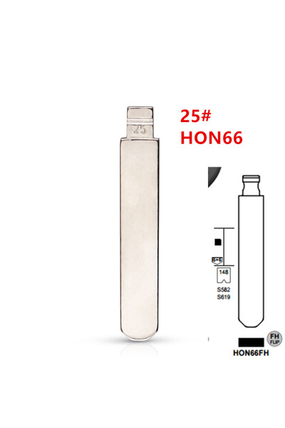 Choice 10pcs HON66 Flip Blank Key Blade 25# HON66FH for Accord Fit City New O...