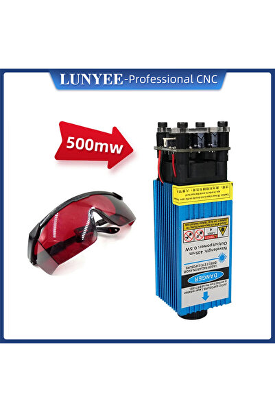 LUNYEE 12V 500mW 405NM 12V Blue Violet Laser Module Adjustable Focal Laser He...