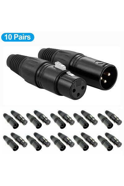 Choice 10 Pairs XLR DMX 3 Pin Mic Microphone Audio Cables Male Female Connect...