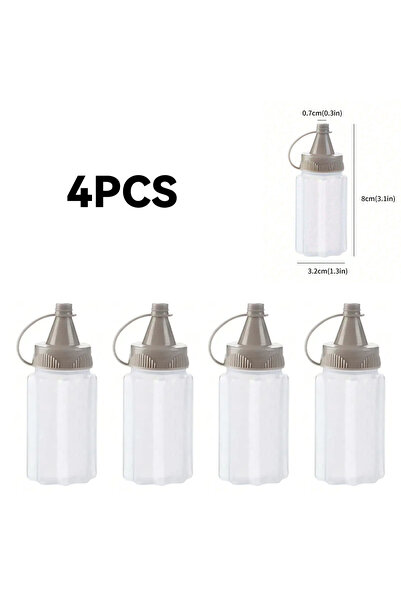 Choice1 4PCS 2/4/6Pcs Portable PP Sauce Squeeze Bottles Mini Translucent Cond...
