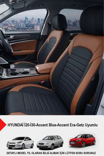 GM-DESIGN Mocha Taytüyü Oto Koltuk Kılıfı (HYUNDAİ i20-i30-Accent Blue-Era-Ge...