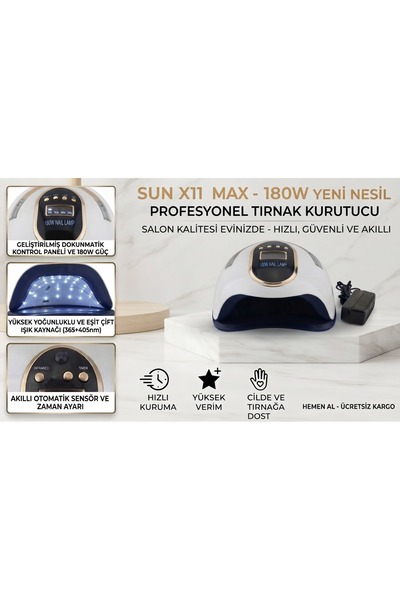 sunx 11 max 180 watt UV kurutucu