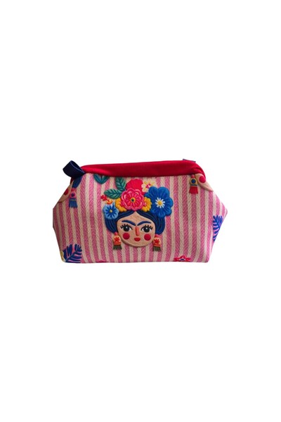 handedizayn Gizli Burslu Frida Kahlo Desenli Kadın Clutch El Çantası