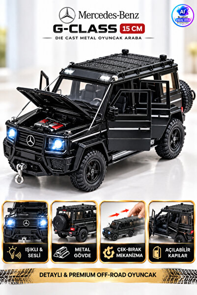 YILDIRIM OYUNCAK Çek Bırak Işıklı Ve Sesli Off Road G Kasa Jeep 15 cm Çekme H...
