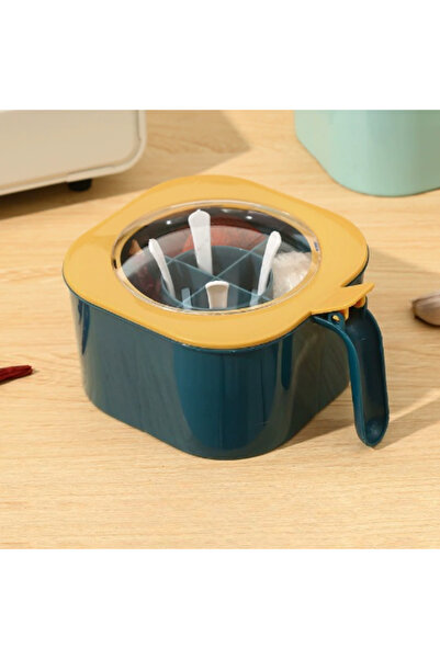 Choice Blue A 4-In-1 Large Capacity Seasoning Box with a Lid And Spoons Comes...