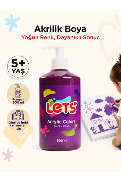 Lets Akrilik Boya Mor 500 ml