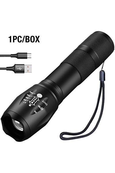 Choice1 ZOOM black 1pc T6 Strong Light Flashlight LED Aluminum Alloy Telescop...