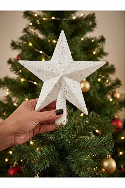 Deniz Party Store Christmas Tree Topper Large Size New Year Christmas Silvery...