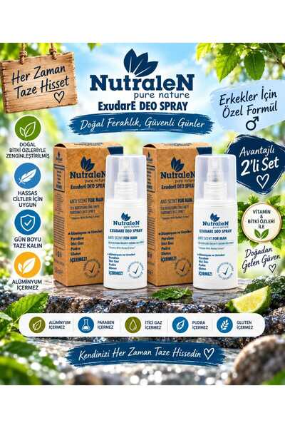 Nutralen Exudare Deo Sprey erkek (Men) - Doğal Deodorant - Ter Kokusunu Önler...