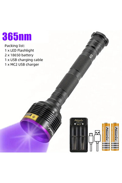 Choice 18650 black 365nm 4x365/395 NM UV LED 20W High Power Black Light Flash...