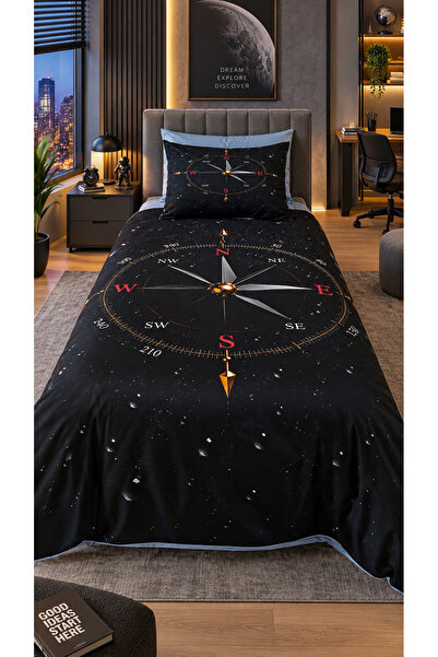 AYBERK HOME TEXTİLE Pusula 5D Digital Printed Cotton Single Duvet Cover Set 4...
