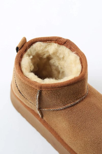 STİL SİDELYA Suede Thick Sole Women's Boots with Hair Inside