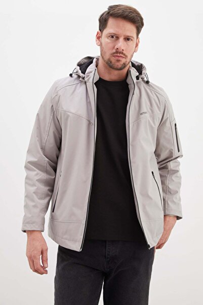 Fulla Moda Zippered Softshell Coat with Removable Hood