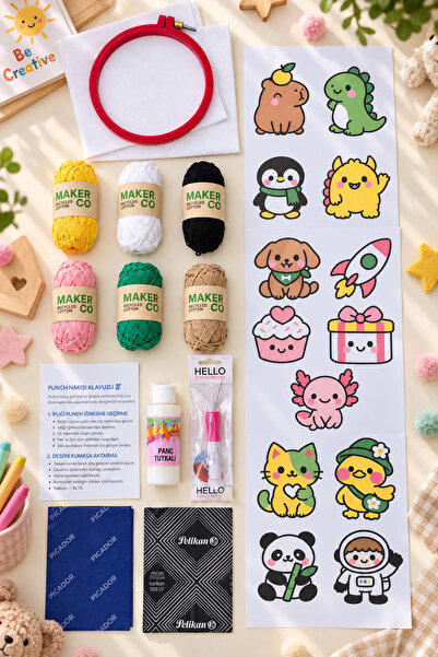 LİVA CRAFT Art & Craft Punch Seti Çocuklara Özel Hobi Seti, Punch Başlangıç Kiti