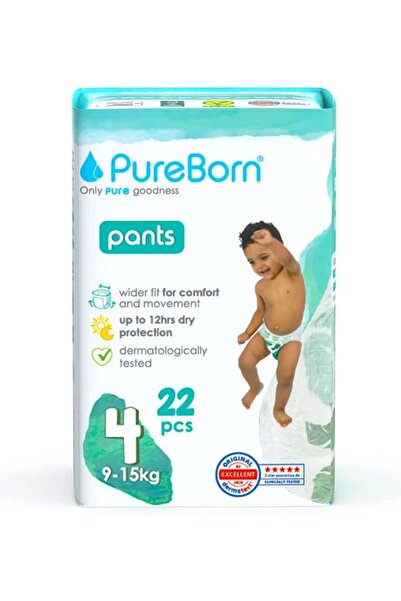 PUREBORN Baby Dry Pull Up Diapers/Nappy Pants Suitable for Babies |Size -4 |S...