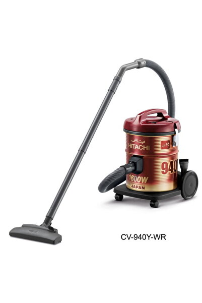 HITACHI Barrel Vacuum Cleaner, Bagged, 1600W, 15L, Red, CV-940YWR