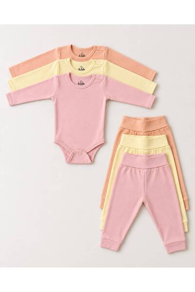 EFU BABY 3-Piece Baby Girl 100% Organic Cotton Combed Cotton Long Sleeve Body...