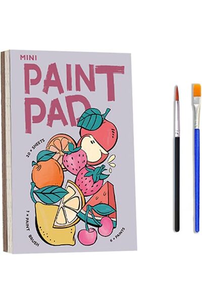 GENERAL Mini Watercolor Paint Pad, 1 PCS Pocket Painting Book Travel Watercol...