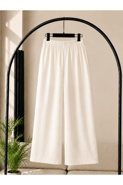 Hepsi Moda Dar Paça Pamuk Pantolon İçlik - Ekru