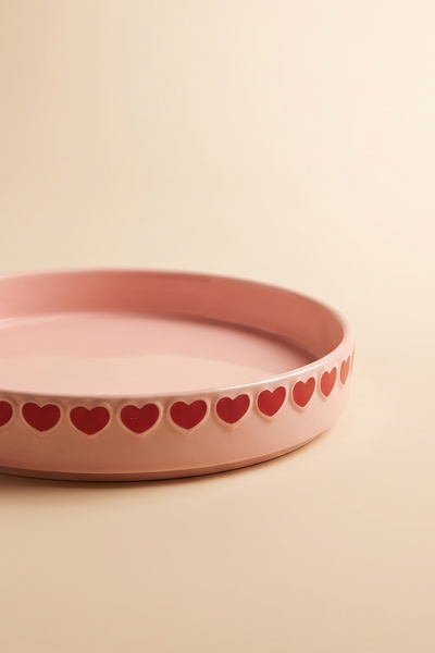 Karaca Sweetheart Kalp Detaylı Çukur Tabak 20 cm