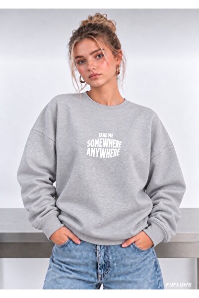 FUFLUNS SOMEWHERE ΤΥΠΩΜΕΝΟ OVERSIZE ΓΥΝΑΙΚΕΙΟ ΦΟΥΤΕΡ ΜΕ ΛΟΓΟΤΥΠΟ ΠΟΔΗΛΑΤΟ